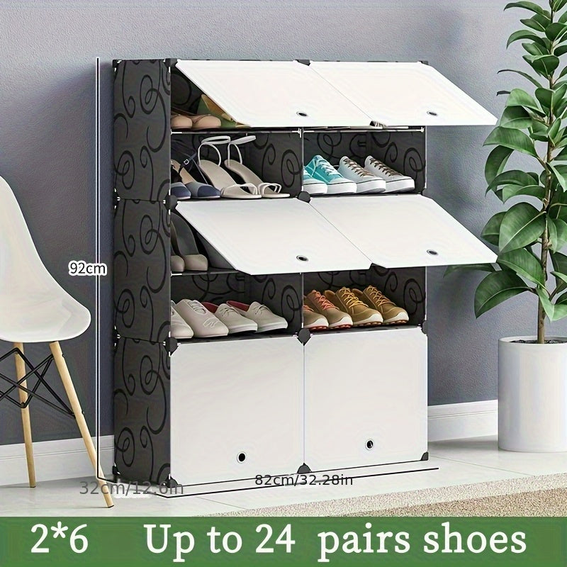Shoe Rack Organizer Free Standing – Shoe Storage Cabinet for Boots, Slippers & High Heels | 2×6 / 3×8 Tier Shoe Shelf for Closet, Bedroom, Entryway & Hallway | White, Translucent & Black Options
