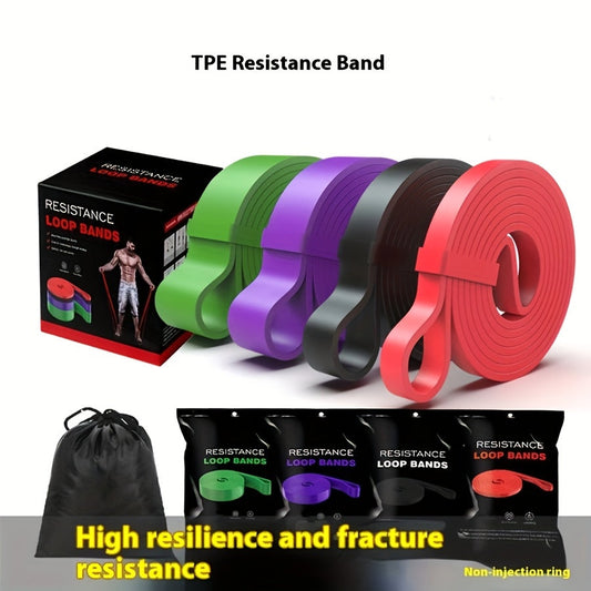 Resistance Bands Set, 4 TPE Loop Bands for Pull-Up Assistance and Home Workouts