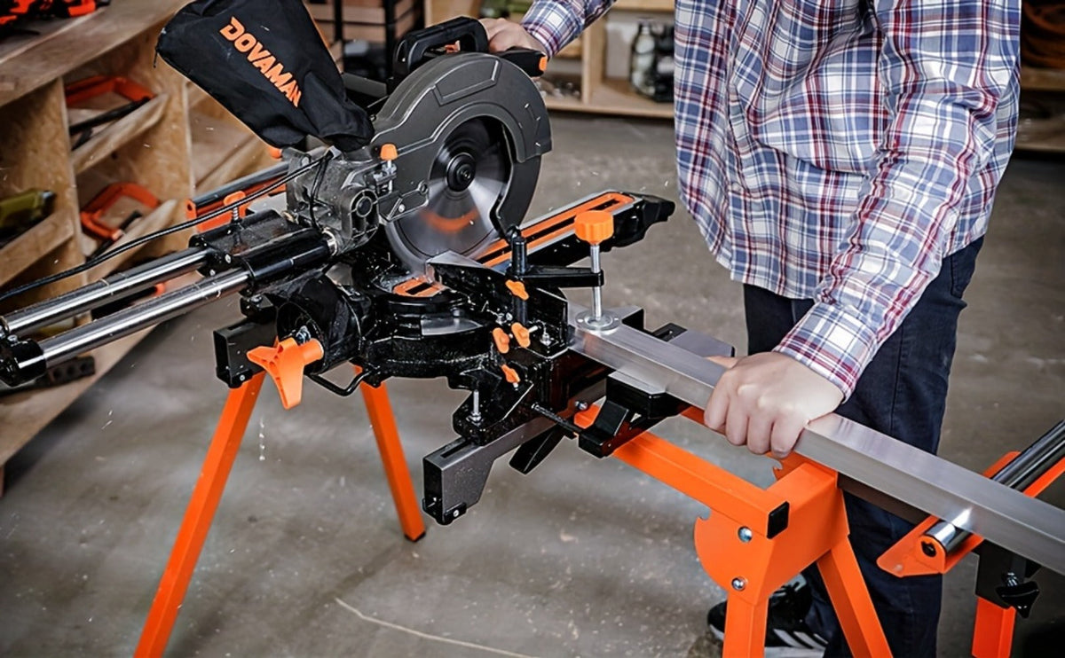 Miter Saw Stand with 78-1/8" Sliding Rail – 3-Step Quick Fold, 22LB Lightweight, 330LB Capacity, Universal Fit for DeWalt Makita Bosch & Most Miter Saw Brands