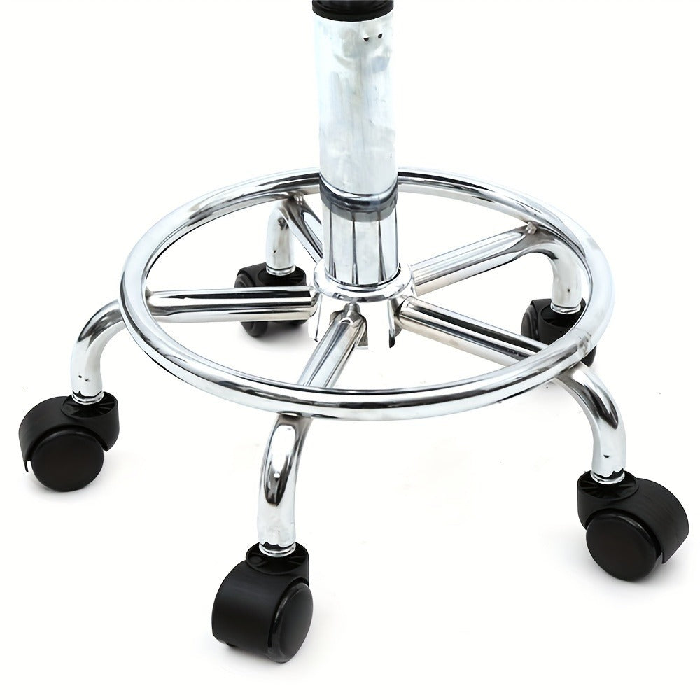Adjustable Salon Stool with Back 360 Swivel PU Leather Cushioned Round Seat Chair for Salon Barber Spa Esthetician Home Office Vanity Makeup Station White
