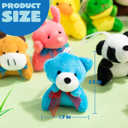 Mini Animal Plush Toy Assortment, 72-Pack for Party Favors and Prizes