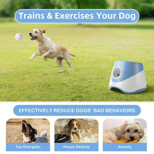 Automatic Dog Ball Launcher with 3 Adjustable Speeds & 3 Tennis Balls