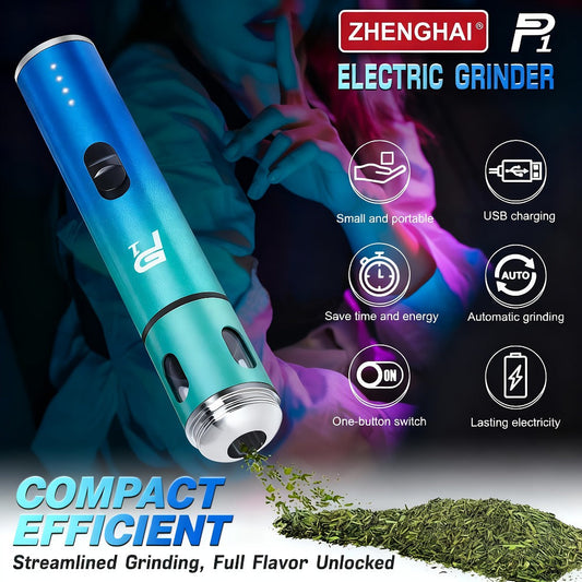Electric Herb and Spice Grinder, USB Rechargeable with Travel Bag and Funnel