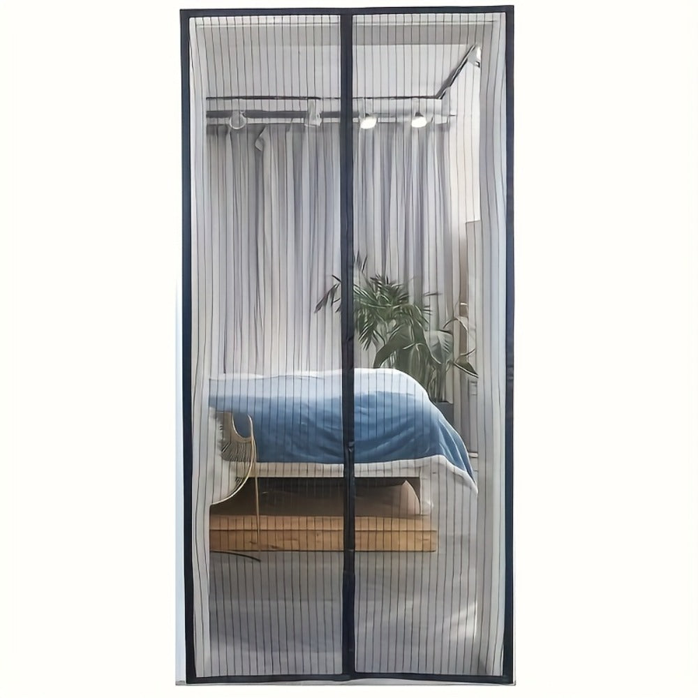 Magnetic Screen Door with Heavy Duty Metal Frame – Self-Closing Mesh Door Curtain, Insect-Proof Bug Screen with Frame Shackle, Easy Install for Indoor & Outdoor Doorways, Pet & Kid Friendly