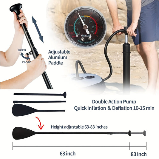 Inflatable Stand Up Paddle Board, 124 x 31 in, Non-Slip Deck with Paddle and Pump