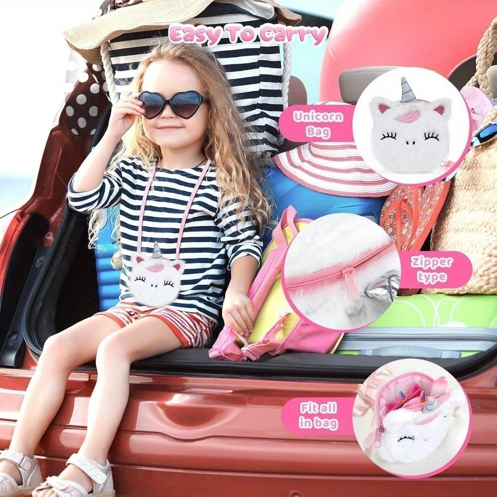 Kids Makeup Set with Crossbody Coin Purse, Washable Princess Cosmetics for Dress Up & Role Play