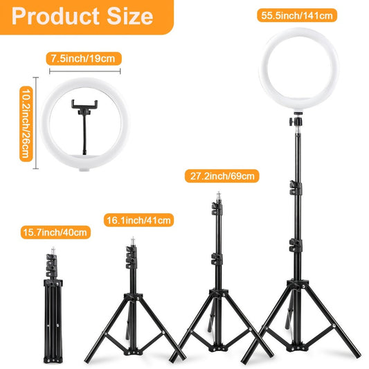 LED Ring Light for Streaming, Photography & Makeup with RGB Model Options