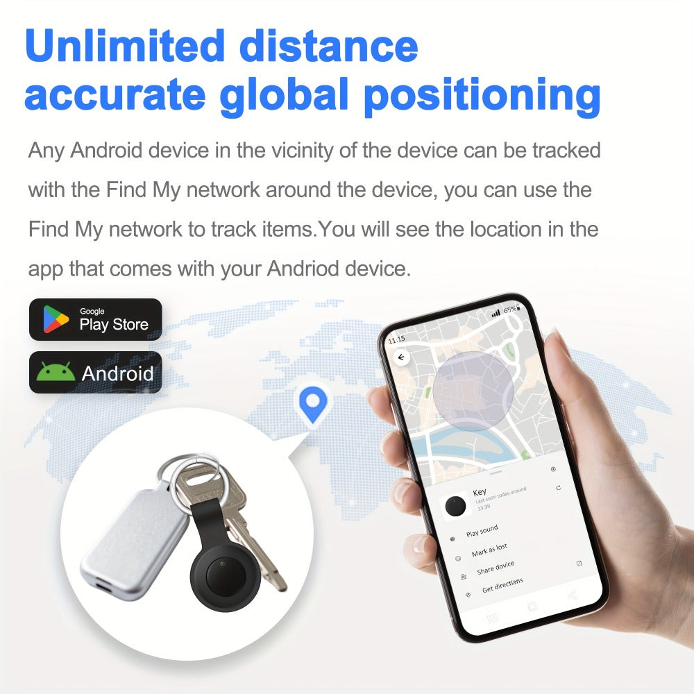 Bluetooth Tracker 2 Pack Android Rexzol Find My Mini GPS Tag – No Subscription No Monthly Fee, Anti-Lost Locator with Keychain Case for Keys Wallet Pets Cars Luggage Smart Tag for Android Phones