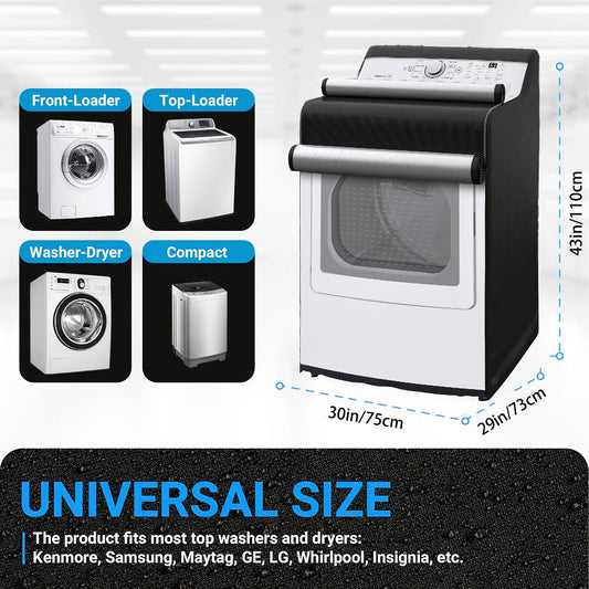 Washer & Dryer Covers, 420D Polyester with Zipper Window, 2-Piece Set