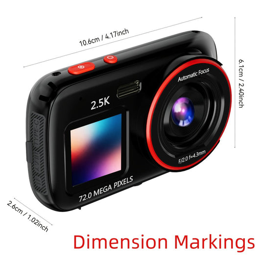 Retro Digital Camera with Dual Screens, Autofocus, Creative Effects & 32GB Card