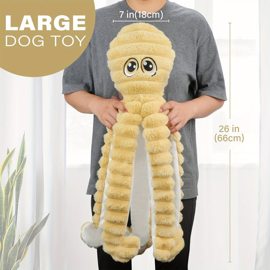 Squeaky Octopus Plush Dog Toy with Dangling Tentacles, Six Color Options