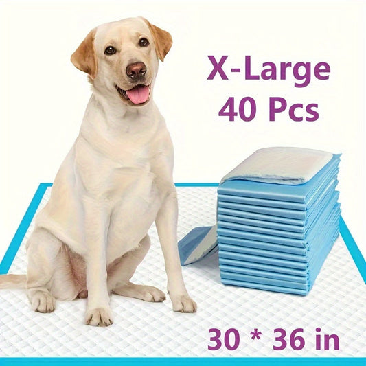 Puppy Pee Pads, 30 × 36 Inch 40-Count with 6-Layer Construction and Quilted Surface