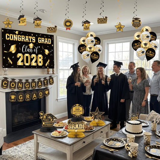 Class of 2026 Graduation Party Decorations with Banner, Balloons and Color Options