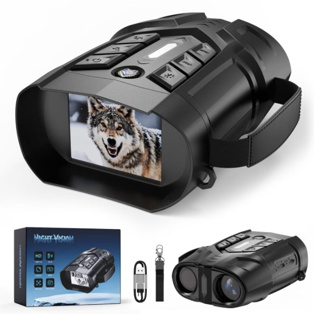 1080P IR Night Vision Binoculars 5W Infrared Goggles 3-Inch IPS Screen 10X Zoom 800m Range for Hunting Camping Ranch Security Surveillance Wildlife Observation Gift for Men
