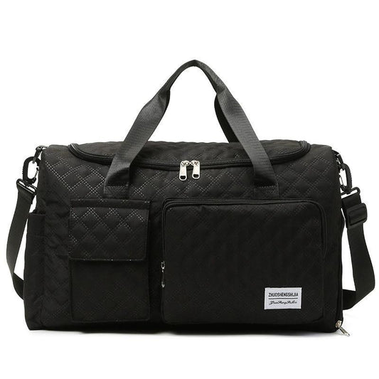 Sports Duffel Bag with Wet-Dry Separation and Shoulder or Crossbody Carry