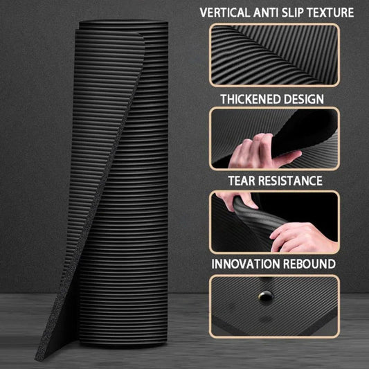 Yoga Mat, 20mm Extra Thick Non-Slip Foam, 78.74 x 35.43 Inches in Black