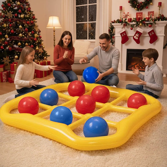 Floating Tic Tac Toe Pool Game Set with Giant Board, 10 Balls & Air Pump