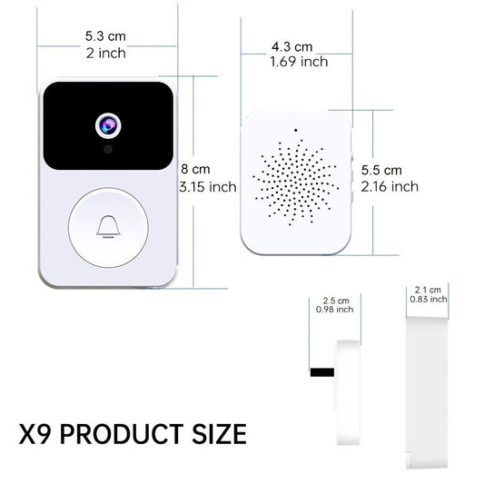 Video Doorbell Camera X9 with PIR Motion Detection, Night Vision and Two-Way Audio