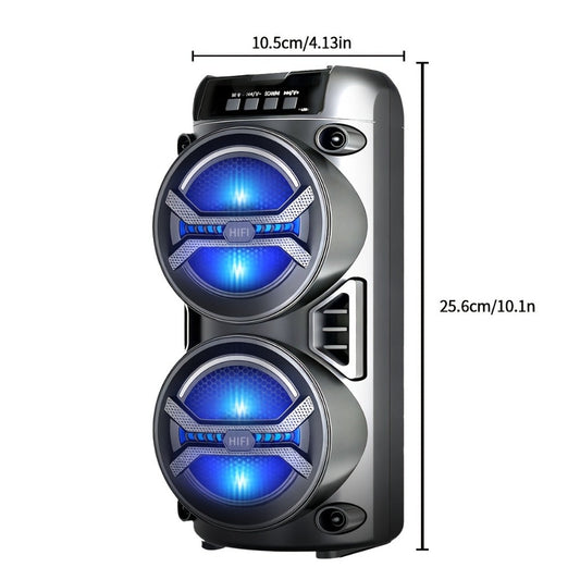 Portable Bluetooth Speaker 8000FM with Dual Bass Drivers, TWS Pairing & FM Radio