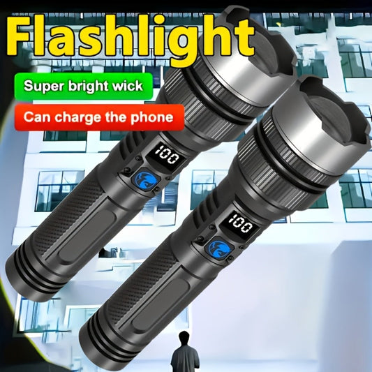 Rechargeable LED Flashlights, 1000 Lumens, 2-Pack with Battery Display and Gift Box