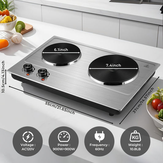 Electric Hot Plate with Adjustable Temperature Control, Multiple Options