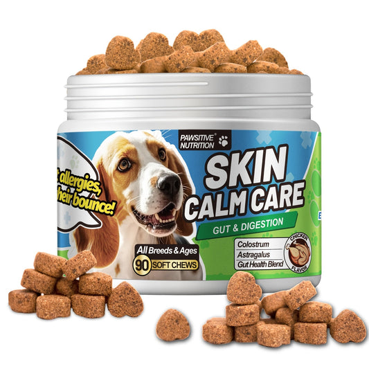 Dog Skin & Immune Probiotic Chews - 6 Billion CFUs, Bovine Colostrum, Chicken Flavor, 90 Count