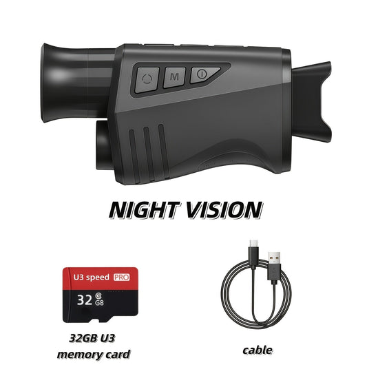 IR Night Vision Monocular with 16x Digital Zoom, 1080p Recording and 32GB Card