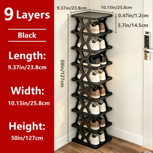 Folding Shoe Rack with 6 or 9 Tiers for Entryway, Bedroom and Dorm Storage