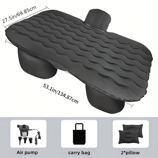 Inflatable Car Air Mattress with 2 Pillows for Camping and Road Trip Stops