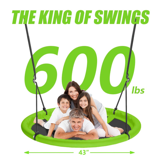 Saucer Tree Swing with Textilene Seat, 39- and 43-Inch Options with Optional Tent