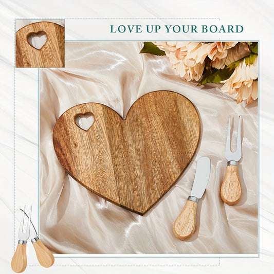 Mini Heart Charcuterie Board Sets with Cheese Knives and Gift Boxes, 6 or 12 Sets