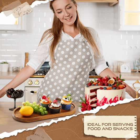 Wooden Serving Tray Sets - 4-Piece Rectangular or 8-Piece Set for Appetizers & Snacks