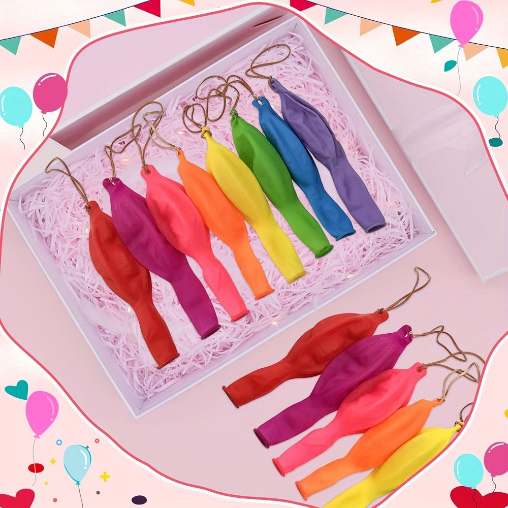 Neon Punch Balloons, 48-Pack with Elastic Rubber Band Handles
