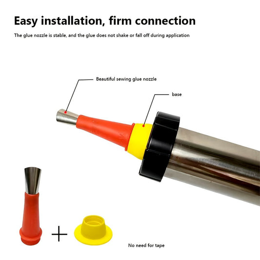 Caulking Tool Kit with 16 Reusable Nozzle Tips, Connectors & Grout Scrapers