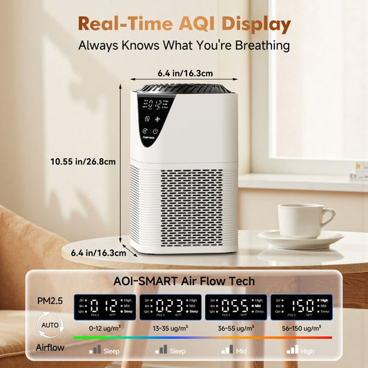 H13 HEPA Air Purifier MB-025 with LCD PM2.5 Display, Sleep Mode and Aromatherapy Pad