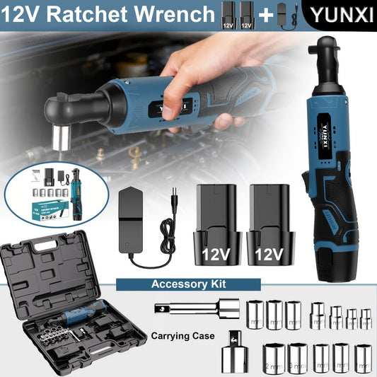 Cordless Ratchet Wrench Set, 12V Brushless 3/8-Inch Drive with Battery and Kit Options