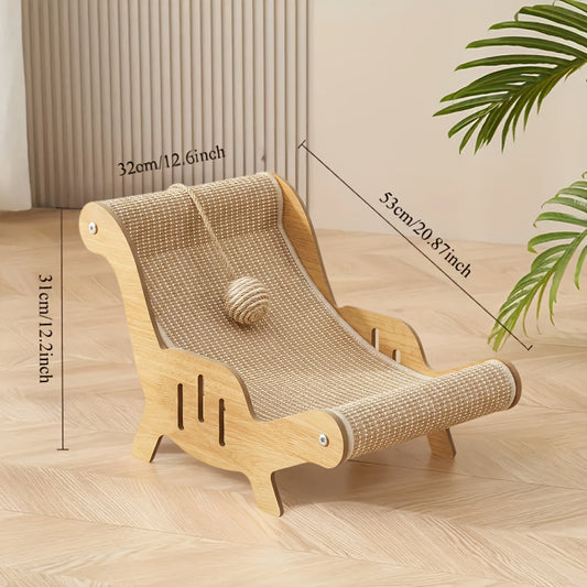 Cat Scratcher Lounge Pad in Sisal for Indoor Cats, Optional Leash & Collar Set