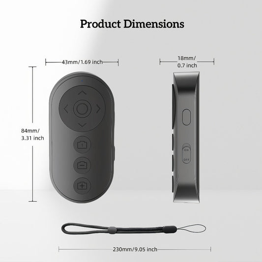 Bluetooth Scrolling Remote with E-Book App Page Turning & Camera Shutter Control