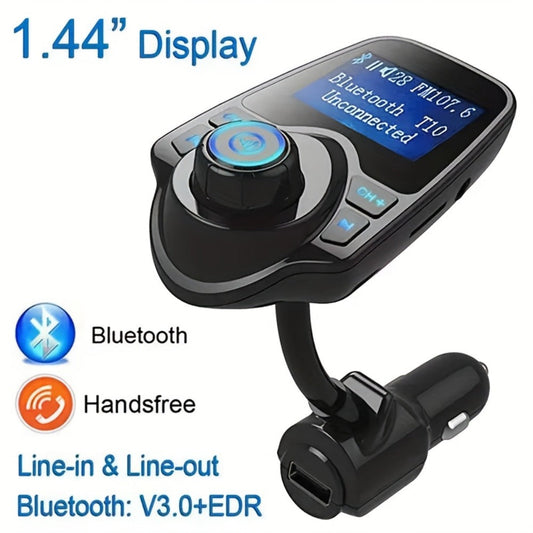 Car FM Transmitter with Bluetooth 5.0, Dual USB Ports and Hands-Free Calling