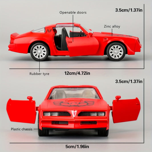 Pontiac Firebird Die-Cast Toy Car, 1:36 Scale in Red, Black or Blue