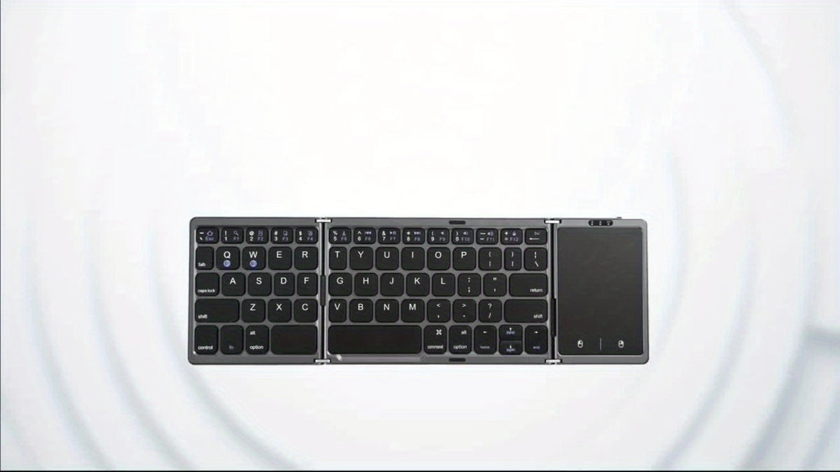 Tri-Fold Bluetooth Keyboard with Touchpad Rechargeable Portable Foldable Wireless Keyboard for iPhone iPad Tablet Laptop PC Smartphone Windows iOS Android – Seenda Aluminum Travel Keyboard BT 5.1