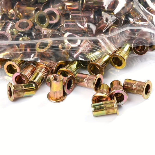 Rivet Nut Assortment Kit - 860-Piece SAE UNC Zinc-Plated Carbon Steel, 7 Sizes