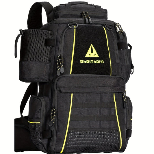 Fishing Tackle Backpack, 43L with Rod Holder and Detachable Waist Pack