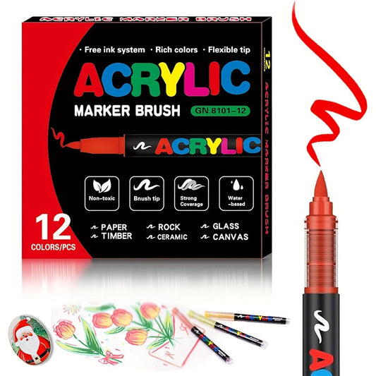 Fine-Tip Acrylic Paint Pens for Rock Painting and Craft Projects