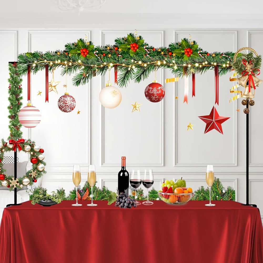 Table Balloon Arch Stand with Clamps & Adjustable Rod – Metal Backdrop Frame Kit for Wedding, Birthday, Baby Shower, Halloween, Christmas & Party Decorations