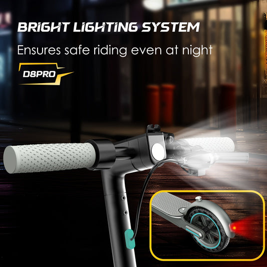 Foldable Electric Scooter with 350W Motor, 8.5-Inch Solid Tires and Dual Brakes