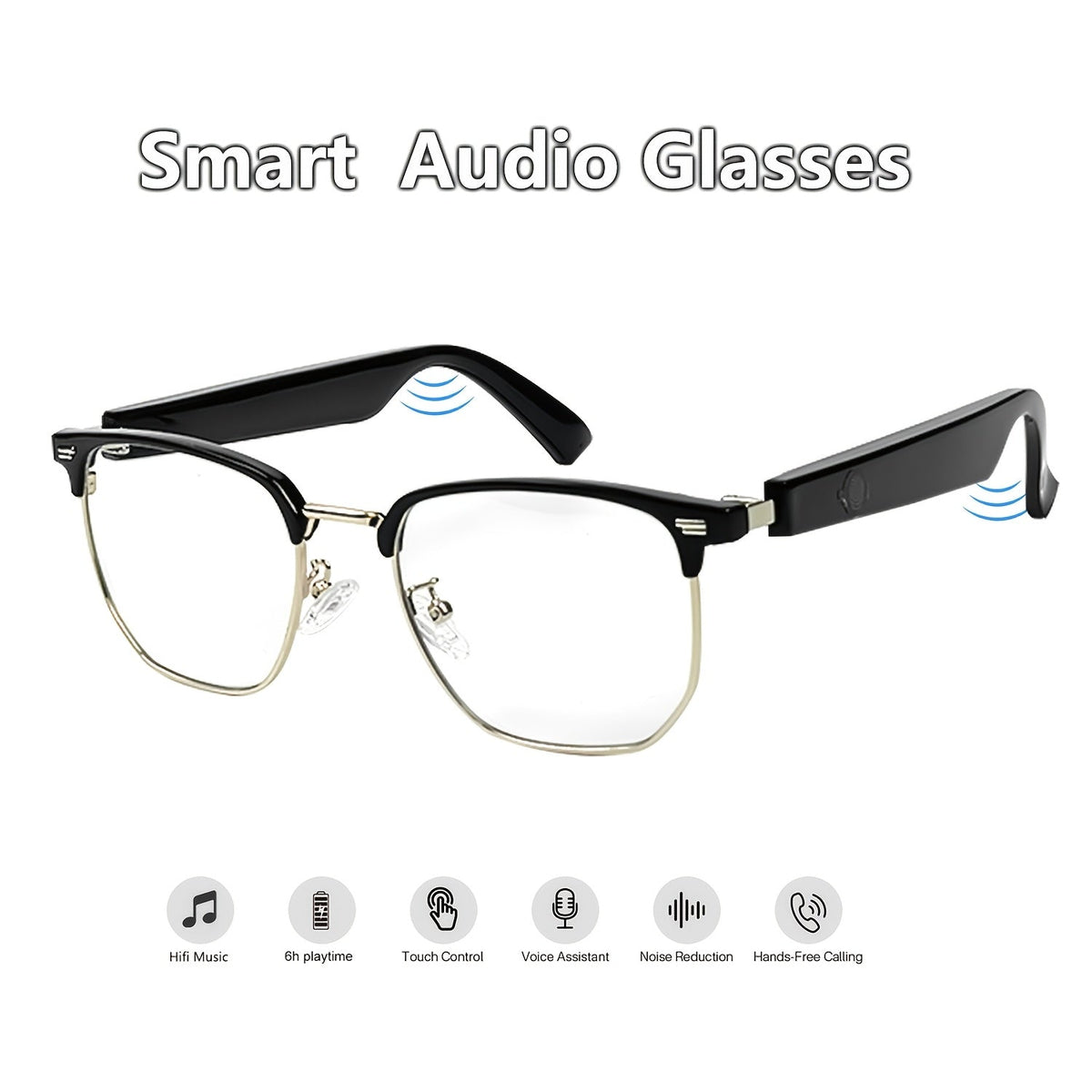 Photochromic Smart Audio Glasses – Auto-Tinting Sunglasses with Built-in Speaker & Mic, HD Voice Calls, Hi-Fi Music, Anti-Blue Light – for Sports, Driving & Daily Wear