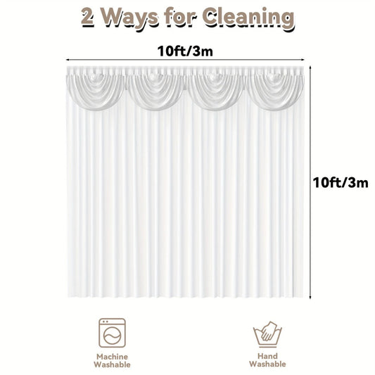 White Wedding Backdrop Curtain Panel, Silk-Like Drape for Events and Photography