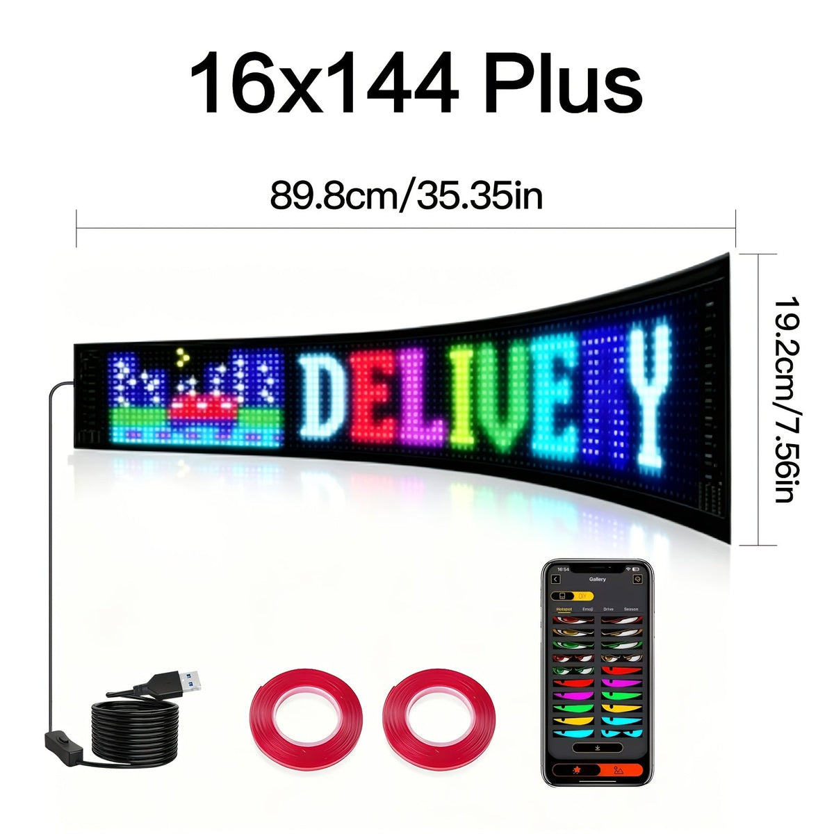 Programmable LED Sign Large Flexible Matrix Panel, App-Controlled Text & Animation, Music Rhythm Display, USB 5V, Indoor Shop Bar Bedroom Decoration Digital Scrolling Sign