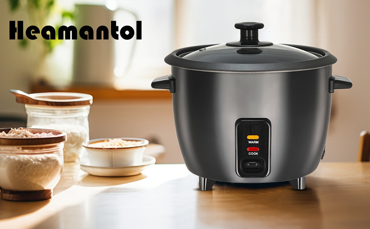 Rice Cooker & Yogurt Maker 3-Cup Nonstick – 1.5Qt Multicooker with Auto Keep Warm, One-Touch Operation, Stainless Steel Inner Liner & Steamer for Grain, Oatmeal & More
